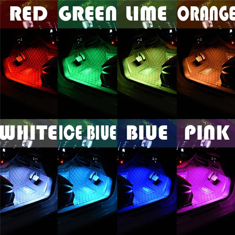 F11U 48 LED Light Bar Strip 2 Music Control Modes USB 5V Car RGB Ambient Light with APP Control