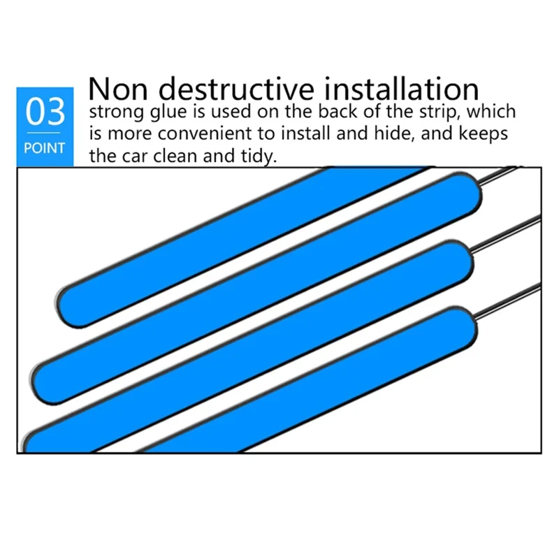 F11U 48 LED Light Bar Strip 2 Music Control Modes USB 5V Car RGB Ambient Light with APP Control