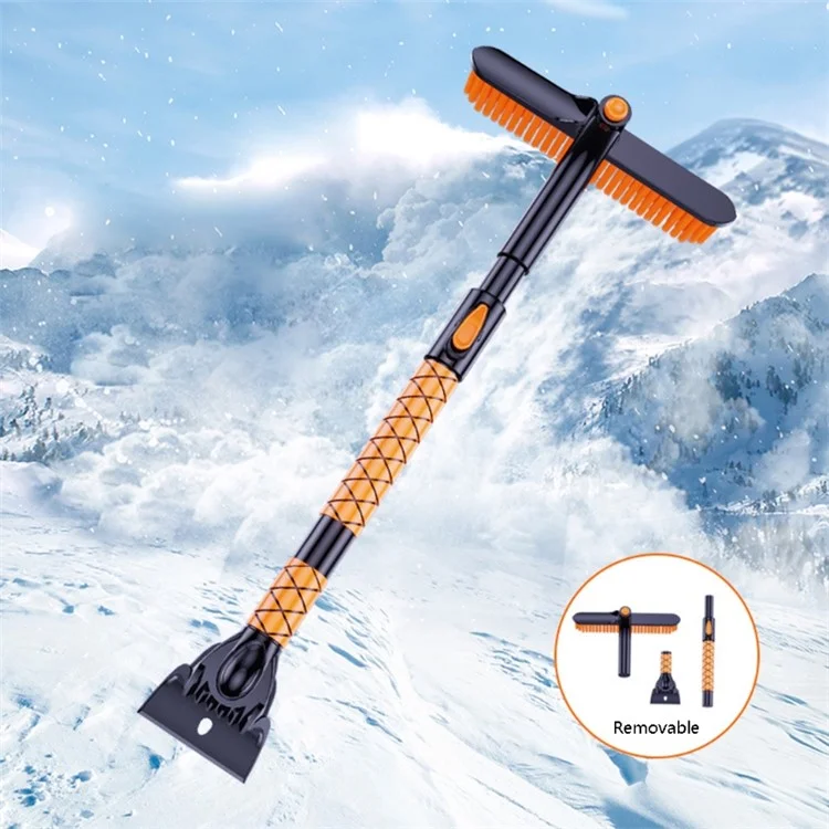 ST-3908 Pá Extensível Destacável de Remoção de Neve de Cabeça Dupla para Inverno Raspador de Neve para Pára-brisas de Carro Escova