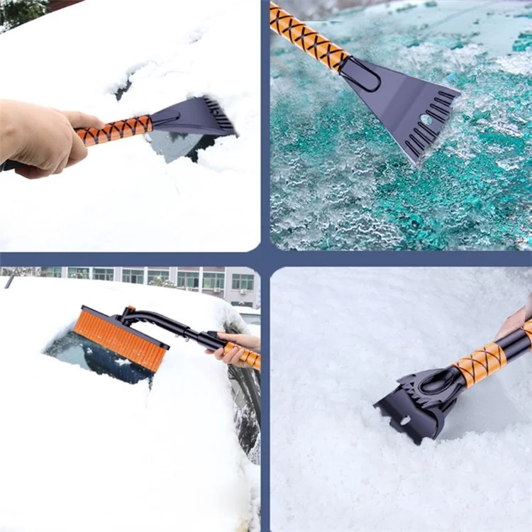 ST-3908 Pá Extensível Destacável de Remoção de Neve de Cabeça Dupla para Inverno Raspador de Neve para Pára-brisas de Carro Escova