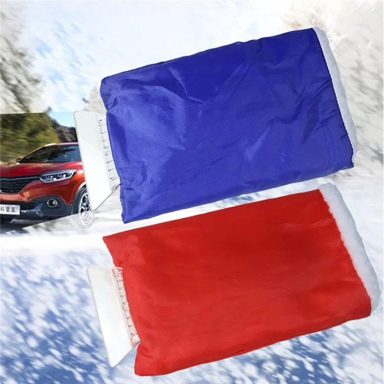Luvas de Fleece Quente SD-3102 Raspador de Gelo Luvas de Inverno ABS+PS Pá de Limpeza de Neve para Vidros e Janelas de Carros - Azul Escuro