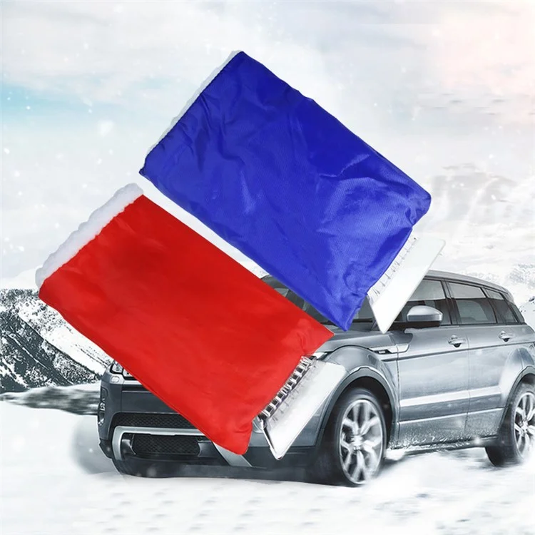 Luvas de Fleece Quente SD-3102 Raspador de Gelo Luvas de Inverno ABS+PS Pá de Limpeza de Neve para Vidros e Janelas de Carros - Azul Escuro