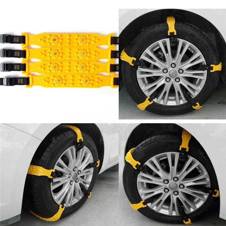 R-1539 10 unidades Cadena antideslizante para neumáticos de invierno de coche y camión Correa de acero TPU+Ancho Cadena para rueda de vehículo 