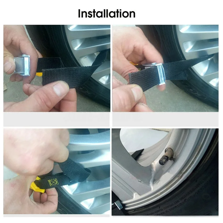 R-1539 10 unidades Cadena antideslizante para neumáticos de invierno de coche y camión Correa de acero TPU+Ancho Cadena para rueda de vehículo 