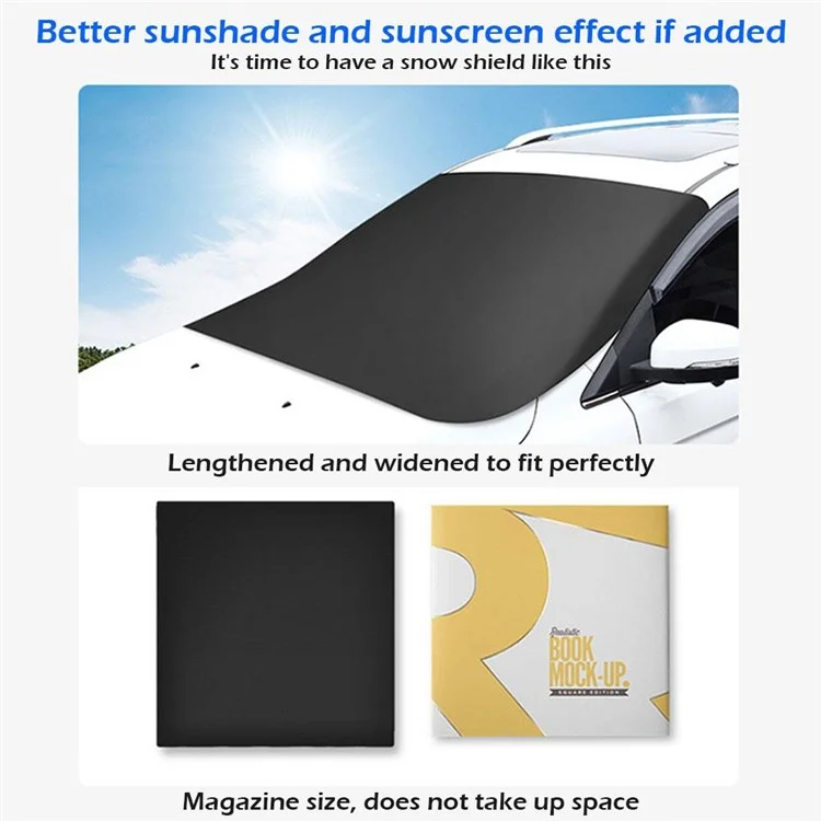 R-3952 Winter Car Windshield Cover Silver Coated Cloth Snowproof Frostproof Car Windscreen Protective Cover