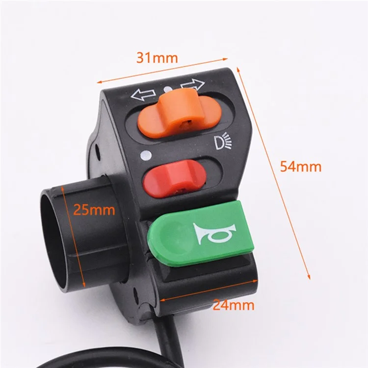 Tricycle électrique 3 en 1 Interrupteur Vélo électrique Phare Avertisseur Clignotant Interrupteur pour E-Bike