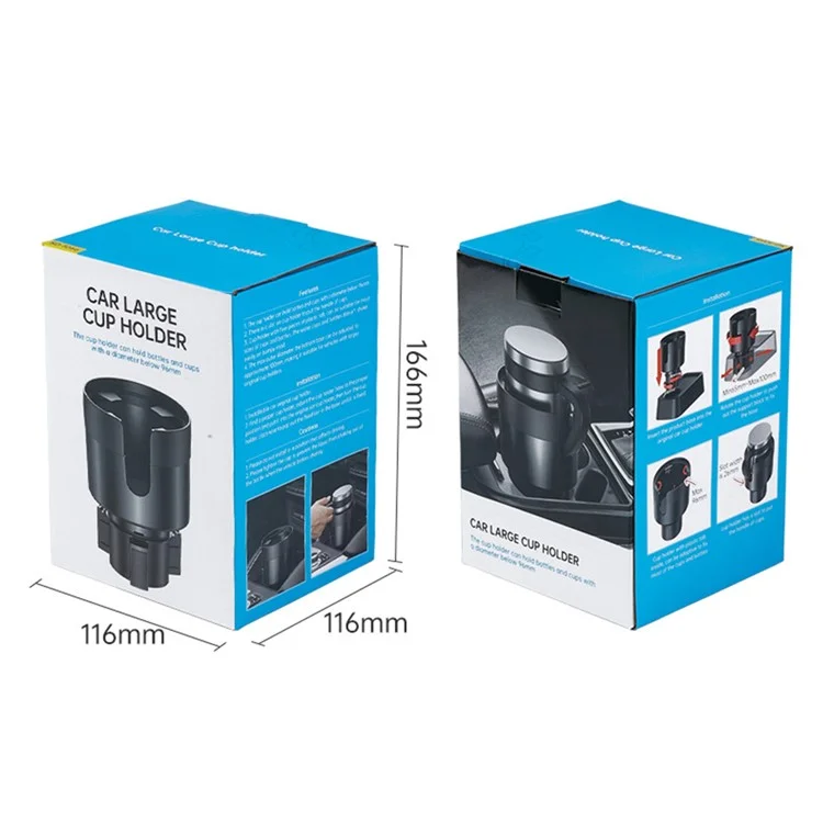Expansor de Suporte para Copo de Carro de Plástico SD-1039 com Base Ajustável para Xícaras, Garrafas e Copos