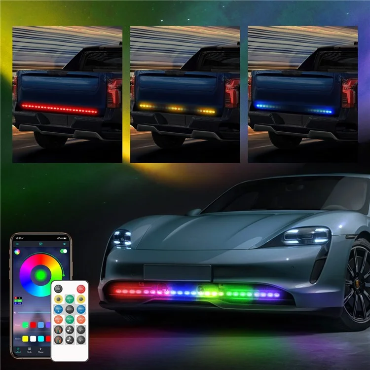 AR12 120 см 5050 светодиодная RGB-лента для подсветки автомобиля с Bluetooth и пультом дистанционного управления
