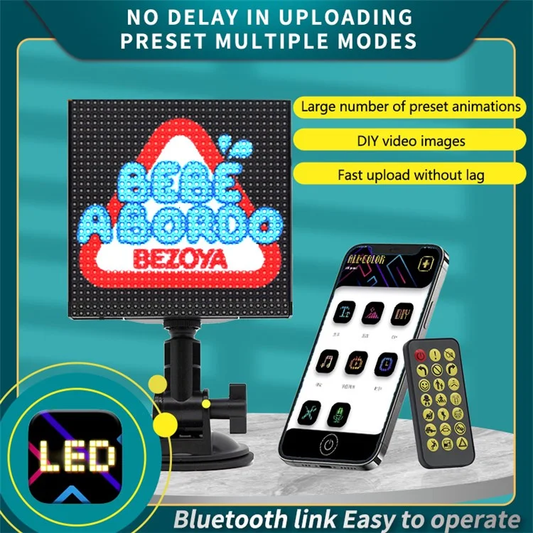 P64L Car LED Sign App Programmabile Pannello a Matrice LED per Messaggio Scorrevole sul Lunotto Posteriore per Espressione di Testo e Motivi Personalizzati