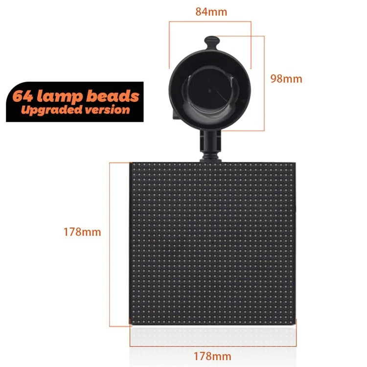 P64L Car LED Sign App Programmabile Pannello a Matrice LED per Messaggio Scorrevole sul Lunotto Posteriore per Espressione di Testo e Motivi Personalizzati