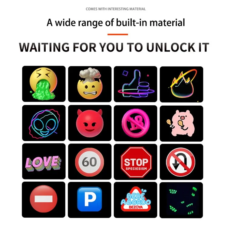 P64L Car LED Sign App Programmabile Pannello a Matrice LED per Messaggio Scorrevole sul Lunotto Posteriore per Espressione di Testo e Motivi Personalizzati