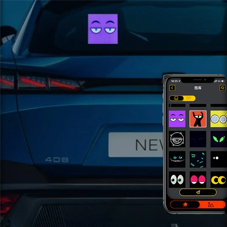 Luce display LED per lunotto posteriore auto P32L 32x32LED Controllo app smartphone Schermo luminoso per auto per decorazione della casa 