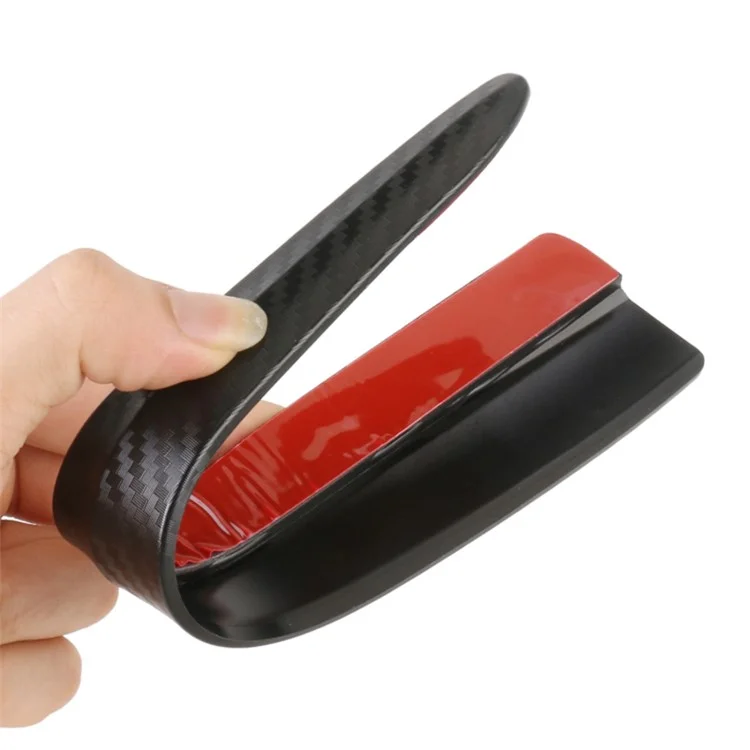 1 paire de bandes de protection pour pare-chocs avant de voiture en texture de fibre de carbone, taille L - Noir