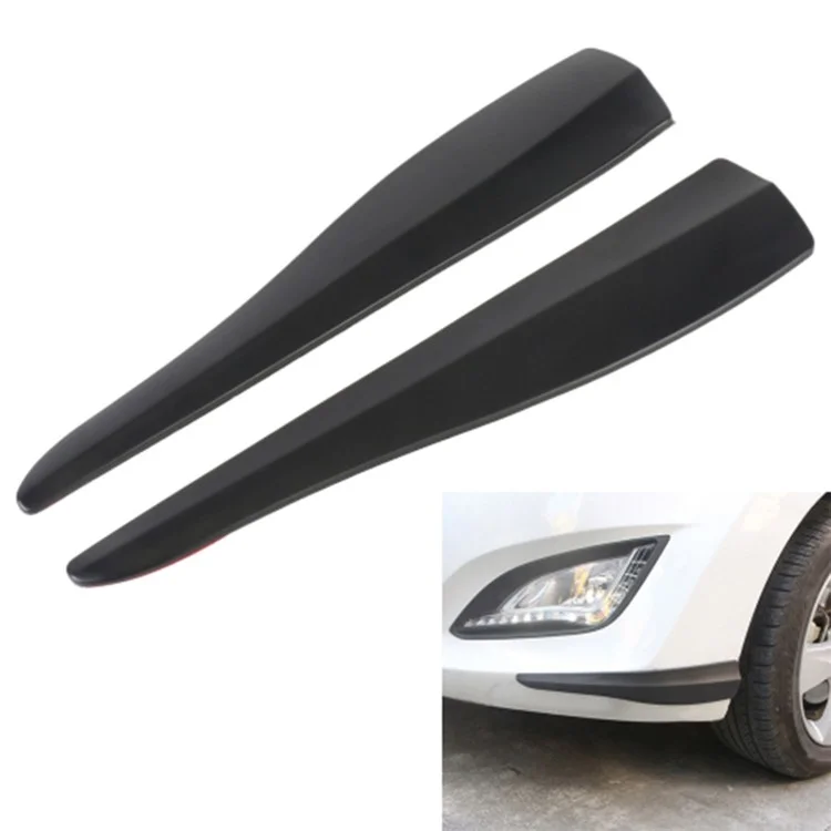 1 paire de protecteurs de pare-chocs avant de voiture de couleur unie, bandes de silicone anti-collision, protège-coins de pare-chocs, taille S - Noir