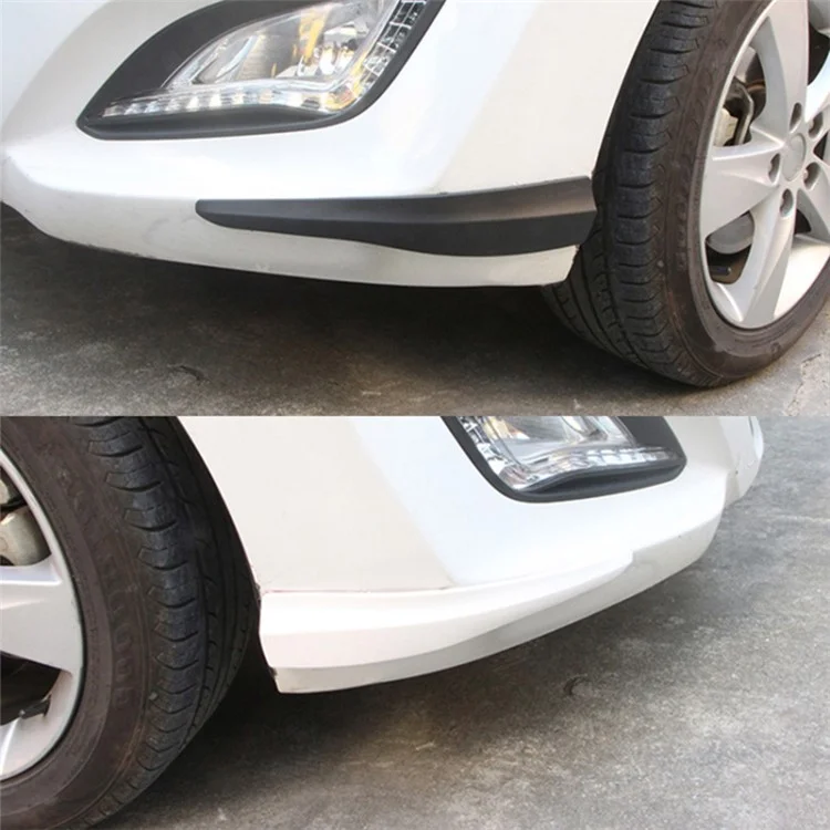 1 paire de protecteurs de pare-chocs avant de voiture de couleur unie, bandes de silicone anti-collision, protège-coins de pare-chocs, taille S - Noir