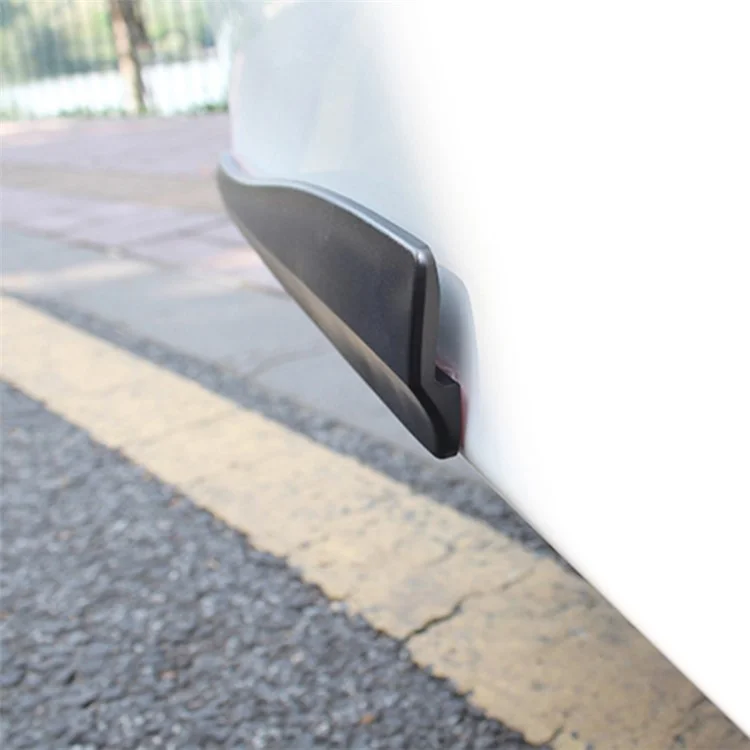 1 Pair Solid Color Car Front Bumper Protectors Silicone Strips Anti-Collision Corner Bumper Guards, Size S - Grey