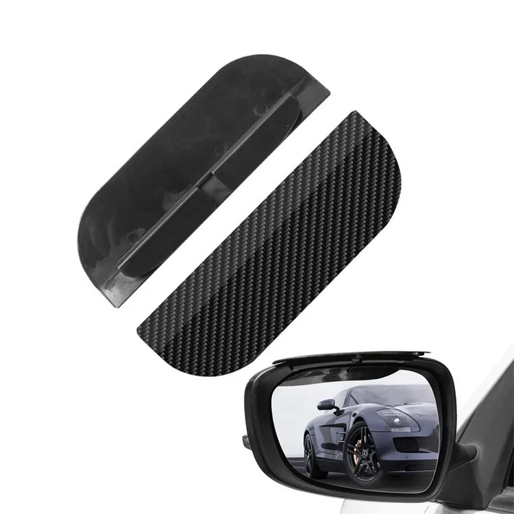 1300 2Pcs Car Rearview Mirror Rain Baffle Carbon Fiber Texture Vehicle Side Mirror PVC Rain Guard