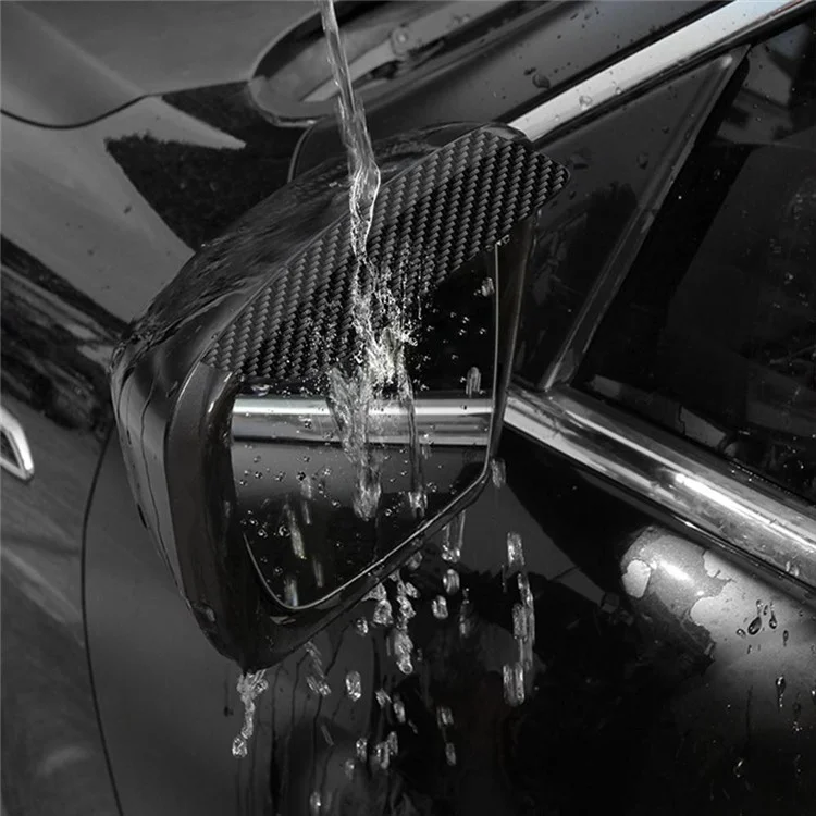 1300 2Pcs Car Rearview Mirror Rain Baffle Carbon Fiber Texture Vehicle Side Mirror PVC Rain Guard