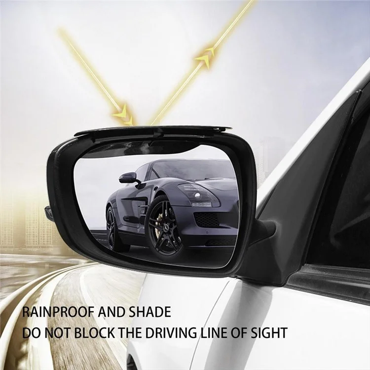 1300 2Pcs Car Rearview Mirror Rain Baffle Carbon Fiber Texture Vehicle Side Mirror PVC Rain Guard