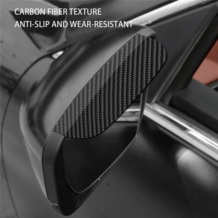 1300 2Pcs Car Rearview Mirror Rain Baffle Carbon Fiber Texture Vehicle Side Mirror PVC Rain Guard