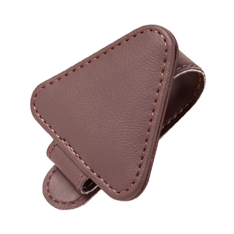 1305 Magnetic Sunglasses Holder Bill Holder Clip Card Storage Clamp Universal for Car Visor - Brown