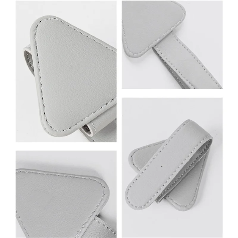 1305 Magnetic Sunglasses Holder Bill Holder Clip Card Storage Clamp Universal for Car Visor - Brown