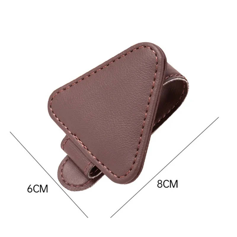1305 Magnetic Sunglasses Holder Bill Holder Clip Card Storage Clamp Universal for Car Visor - Brown