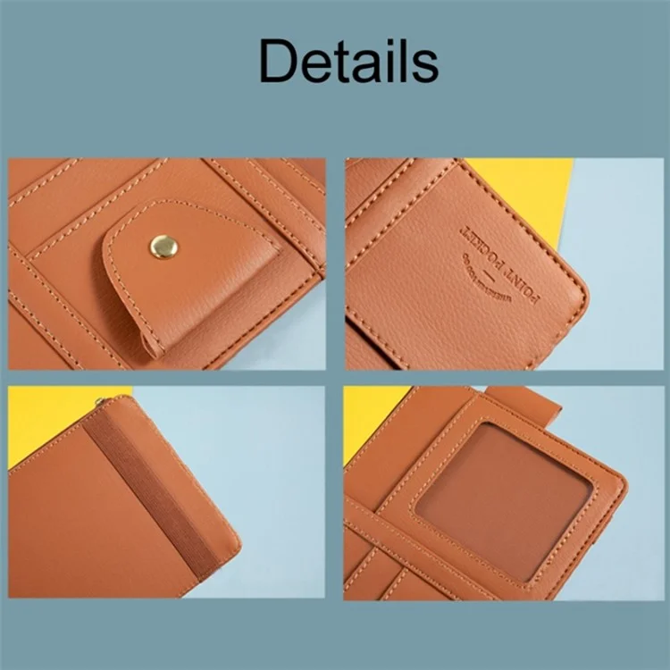 Car Sun Visor Zipper Pocket Storage Bag Microfiber Leather Cards Glasses Phone Holder Bag - Brown