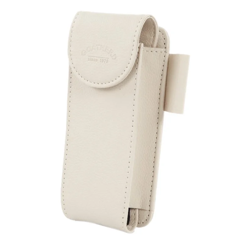 GOATHERD Car Sun Visor Mount Microfiber Leather Sunglasses Storage Bag Glasses Holder Pouch - Beige