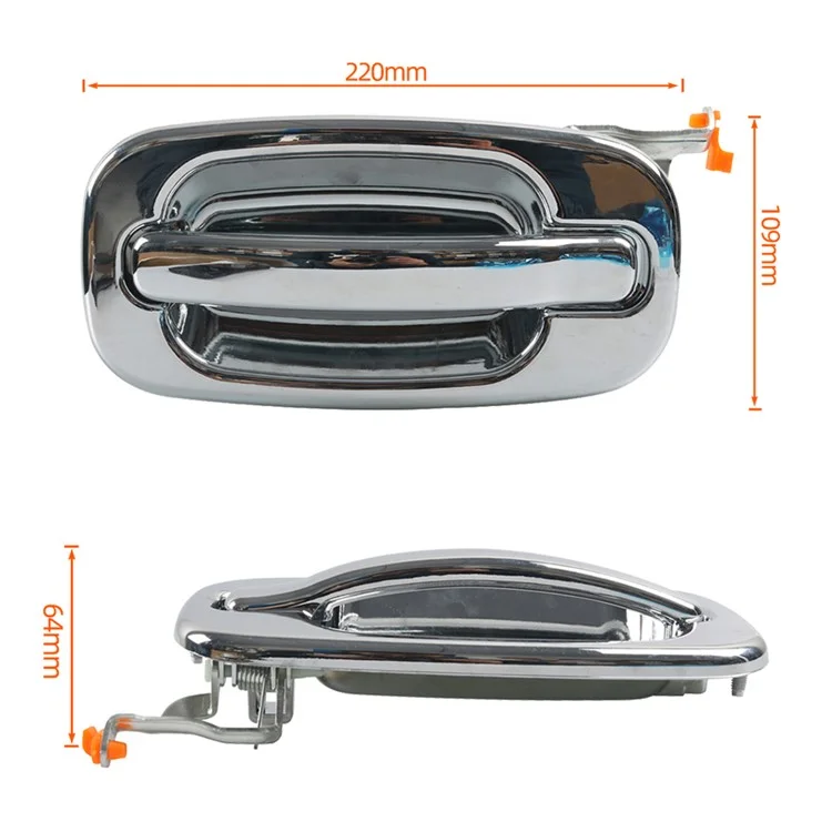 A8385-03 Manija de puerta trasera izquierda exterior del coche de plástico enchapado, OE: 15107655 RL