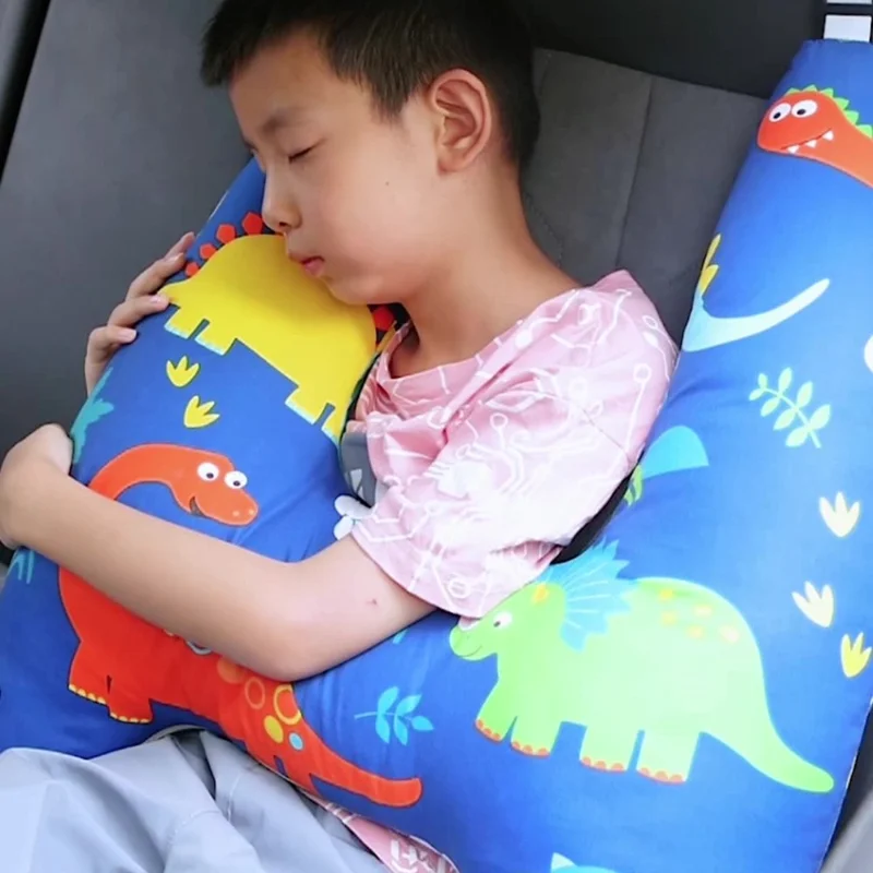 SWIMMDIARY czbz-01 H-Shape Kid Car Sleeping Head Support Car Travel Pillow for Support The Body and Head - Blue Dinosaur