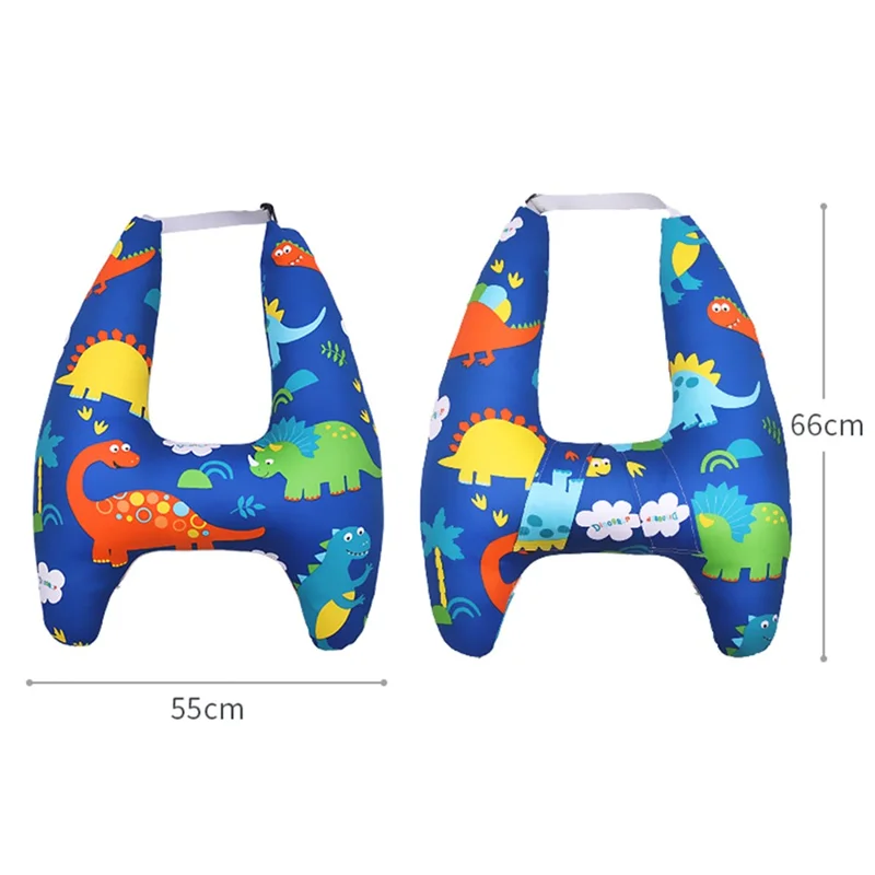 SWIMMDIARY czbz-01 H-Shape Kid Car Sleeping Head Support Car Travel Pillow for Support The Body and Head - Blue Dinosaur