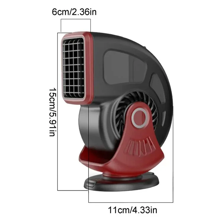 Chauffage de voiture 12V 9769 Léger Désembuage et Dégivrage Appareil de Chauffage Véhiculaire Allume-Cigare - Noir / Rouge