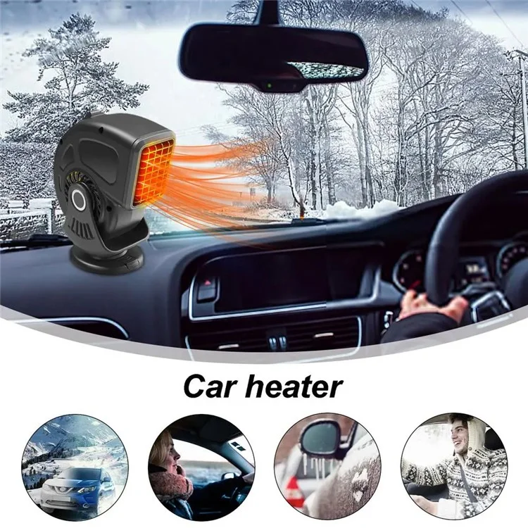 Chauffage de voiture 12V 9769 Léger Désembuage et Dégivrage Appareil de Chauffage Véhiculaire Allume-Cigare - Noir / Rouge