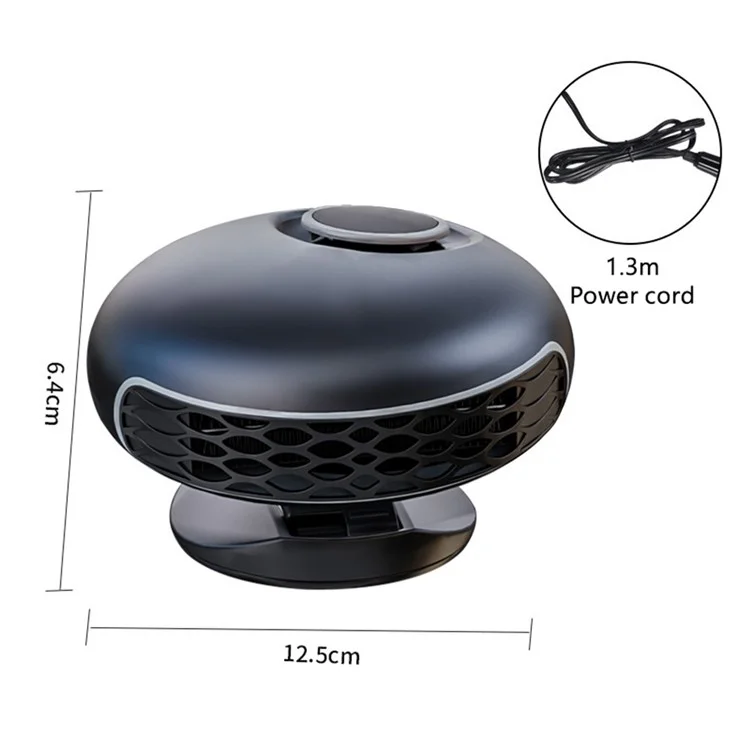 Chauffage automobile 12V 150W 360 degrés Rotation Ventilateur Chauffage Refroidissement ABS Désembuage Dégivrage