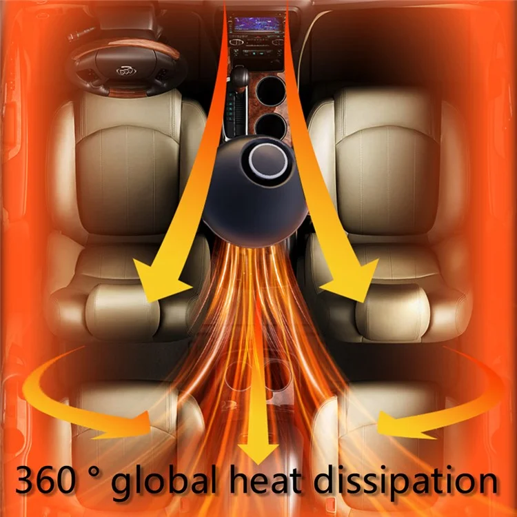 Chauffage automobile 12V 150W 360 degrés Rotation Ventilateur Chauffage Refroidissement ABS Désembuage Dégivrage