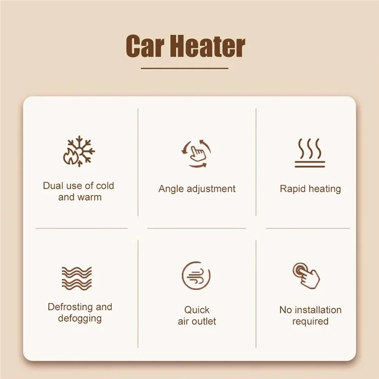 Chauffage pliable pour voiture 9729 12V, désembuage et désgivrage de pare-brise, ventilateur de chauffage intérieur de véhicule