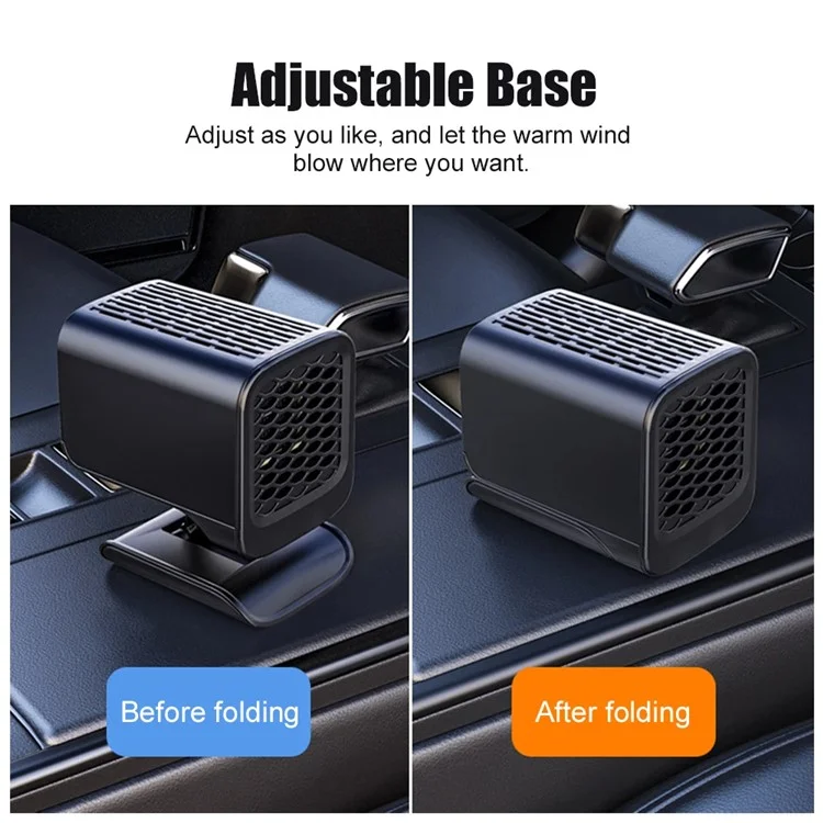 Chauffage pliable pour voiture 9729 12V, désembuage et désgivrage de pare-brise, ventilateur de chauffage intérieur de véhicule