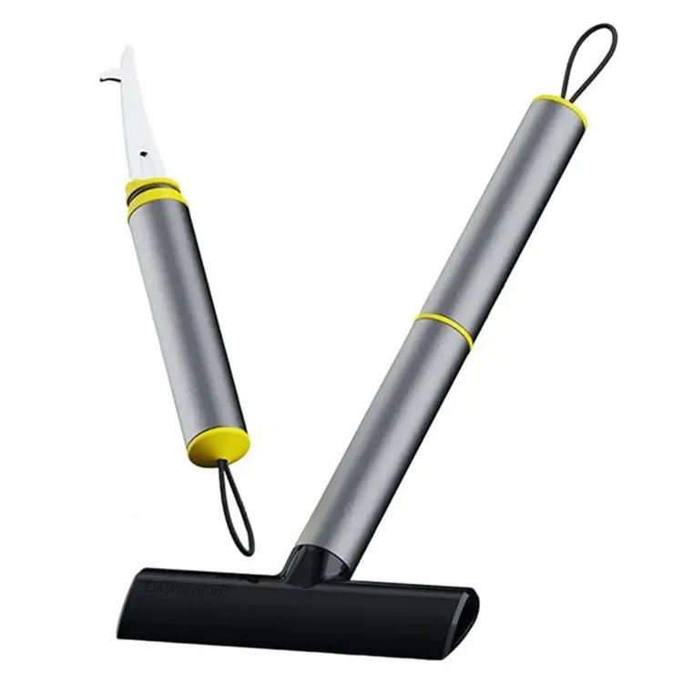 9718 TPU+Liga de Alumínio 2-em-1 Pá de Remoção de Neve Dupla Face para Carro Ferramenta de Limpeza de Grava de Pneu