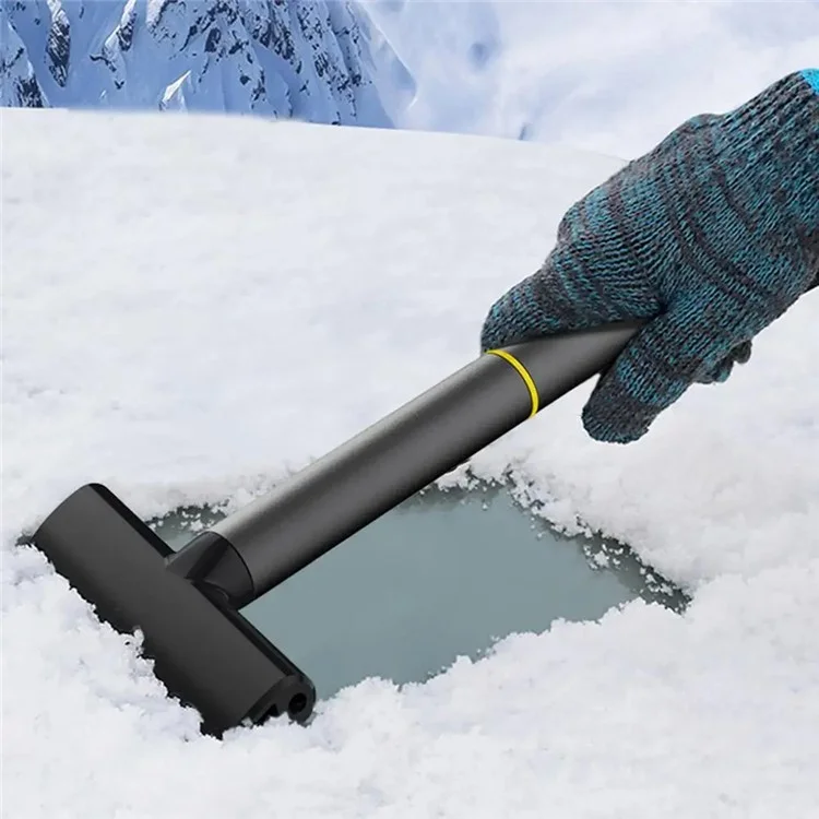 9718 TPU+Liga de Alumínio 2-em-1 Pá de Remoção de Neve Dupla Face para Carro Ferramenta de Limpeza de Grava de Pneu