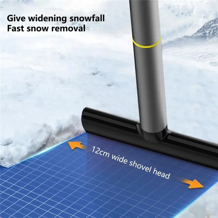 9718 TPU+Liga de Alumínio 2-em-1 Pá de Remoção de Neve Dupla Face para Carro Ferramenta de Limpeza de Grava de Pneu