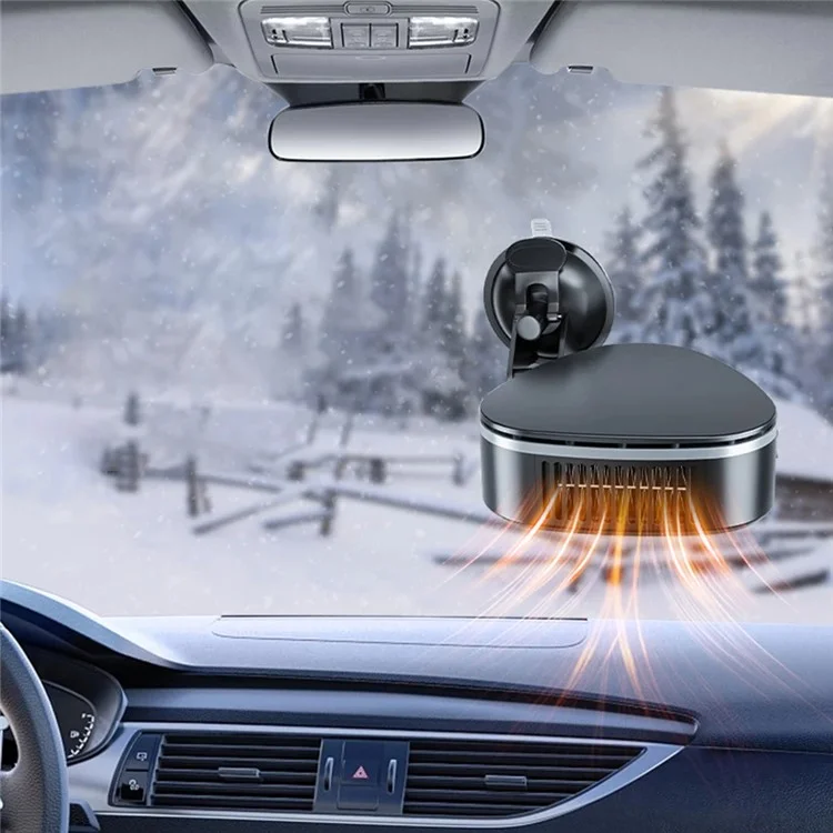 Chauffage de voiture portable 12V 9741A avec support à ventouse, dégivreur et désembuage 2 en 1 avec ventilateur de chauffage et de refroidissement rapide, version purificatrice
