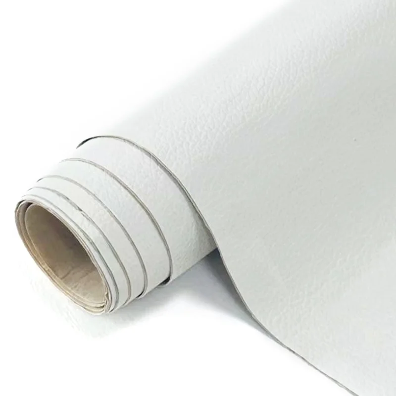 LEXINGXIANG 200x137cm PVC Leather Self-Adhesive Patch Sofa Furniture Repair Patch Leather Sheet - White