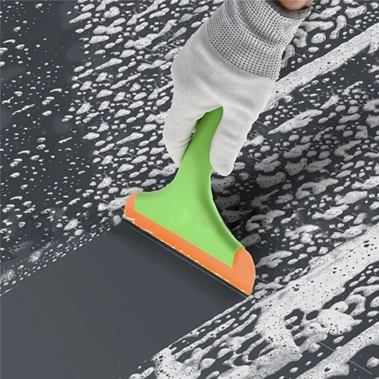 SHANGYOU Long Handle Rubber Blade Squeegee Water Wiper Shower Squeegee for Car Windshield Window - Black
