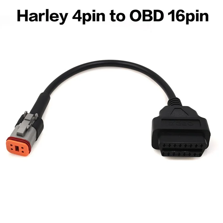 Cabo Adaptador de 16 Pinos OBD II para 4 Pinos para Motocicletas Harley 4 Pinos Cabo Conversor