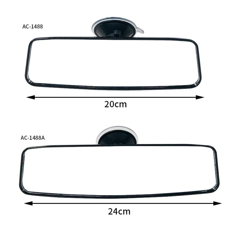 Miroir de rétroviseur intérieur de voiture à grand angle de vue Plastique+Verre Rétroviseur intérieur automobile (Style ordinaire) - Taille : S