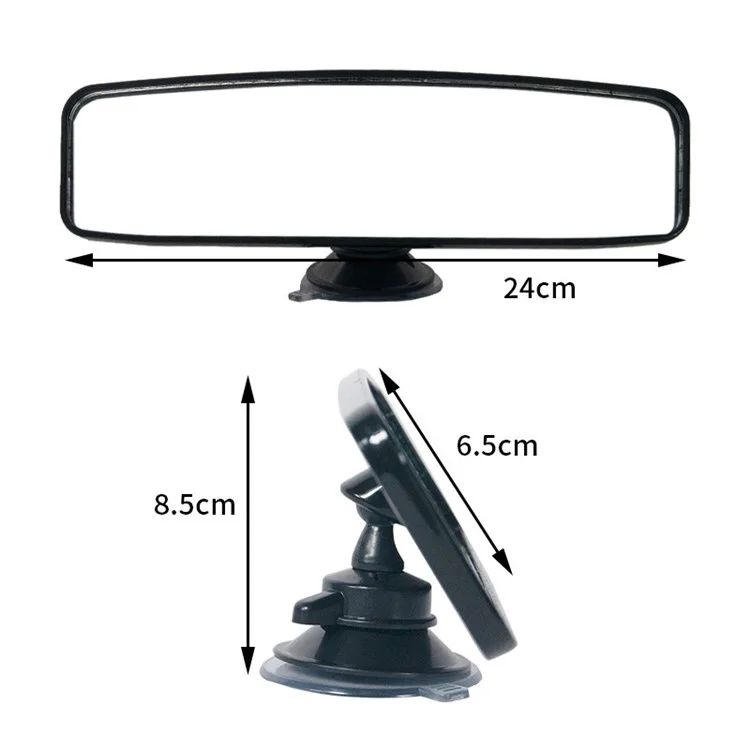 Miroir de rétroviseur intérieur de voiture à grand angle de vue Plastique+Verre Rétroviseur intérieur automobile (Style ordinaire) - Taille : S