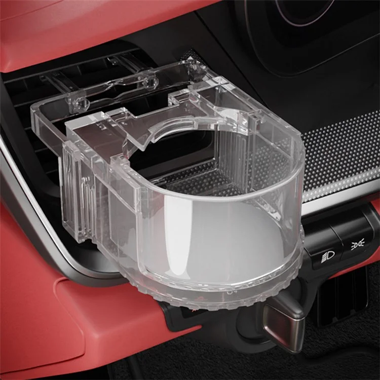 CARFU AC-2175 Suporte de Copo de Água para Carro ABS Suporte de Bebida na Saída de Ar - Preto Transparente