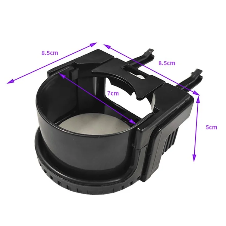 CARFU AC-2175 Suporte de Copo de Água para Carro ABS Suporte de Bebida na Saída de Ar - Preto Transparente
