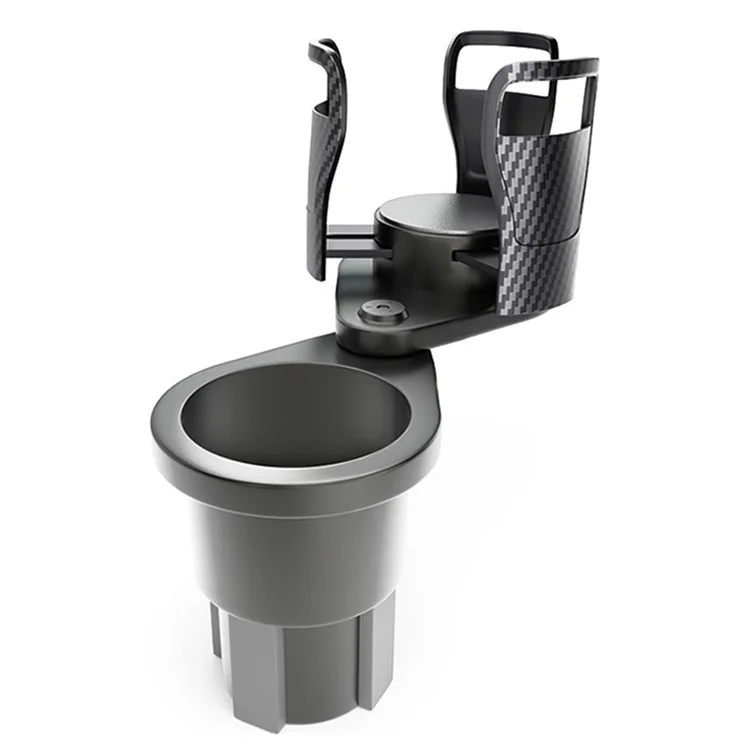 CARFU AC-2380 2-en-1 Portavasos de coche de 360 grados, soporte giratorio para bebidas de coche